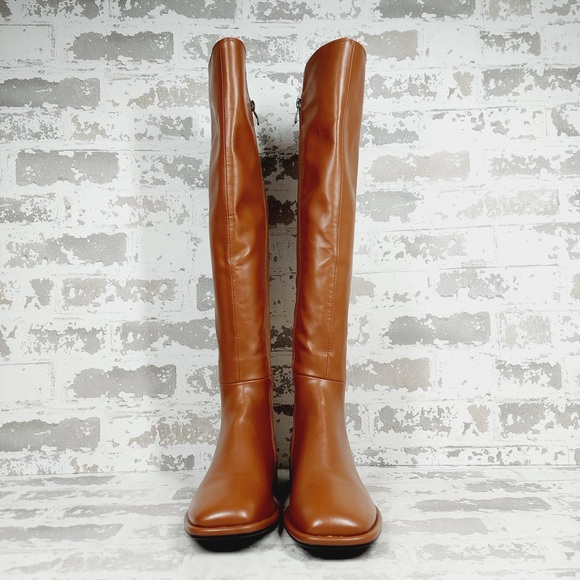 NEW TORGEIS Women’s Square Toe Brown Knee High Boots M347 - Picture 3 of 12